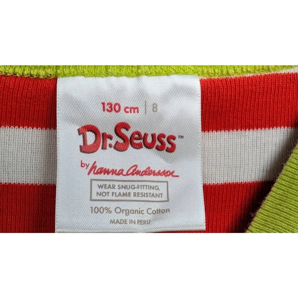 Hanna Andersson Dr Seuss Grinch Christmas Holiday Long Johns Pajamas Sz8